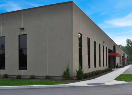 Exterior of flex office-warehouse building ready for customized build-out